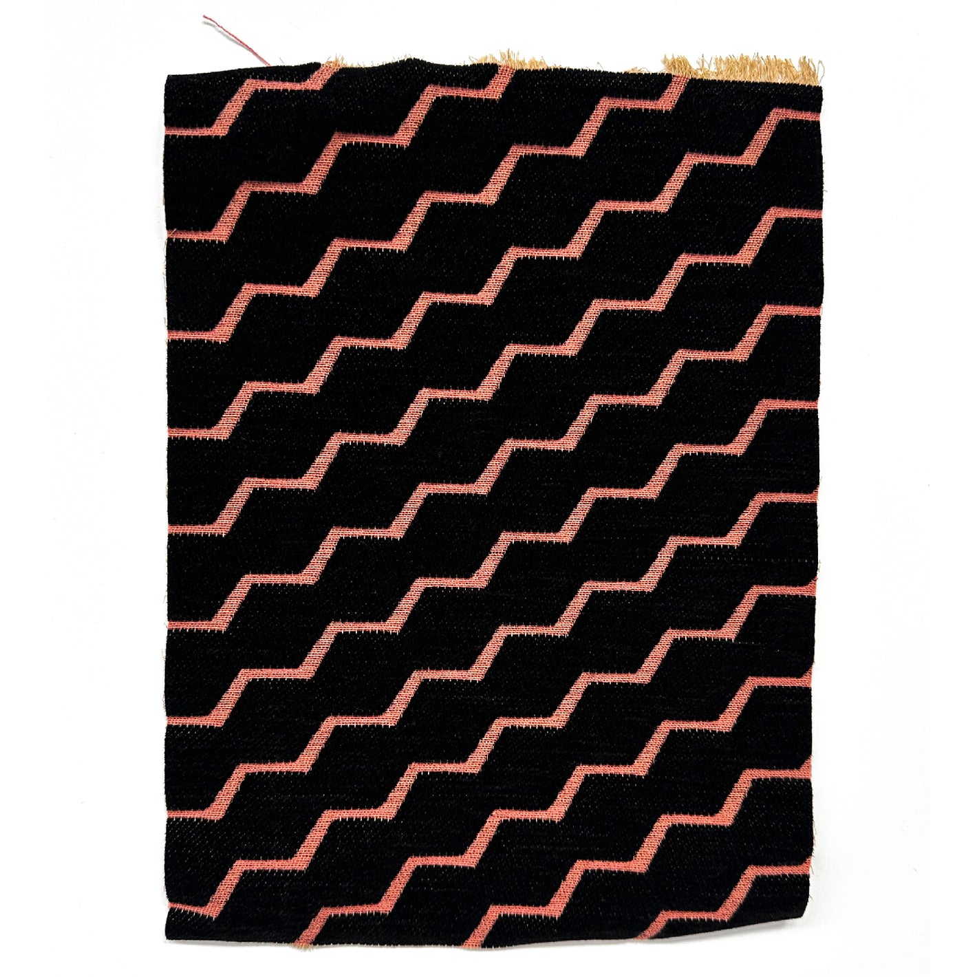 Buzz black and pink fabric swatch - deconstructed hexagon pattern