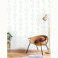 Stem green white wallpaper in a room