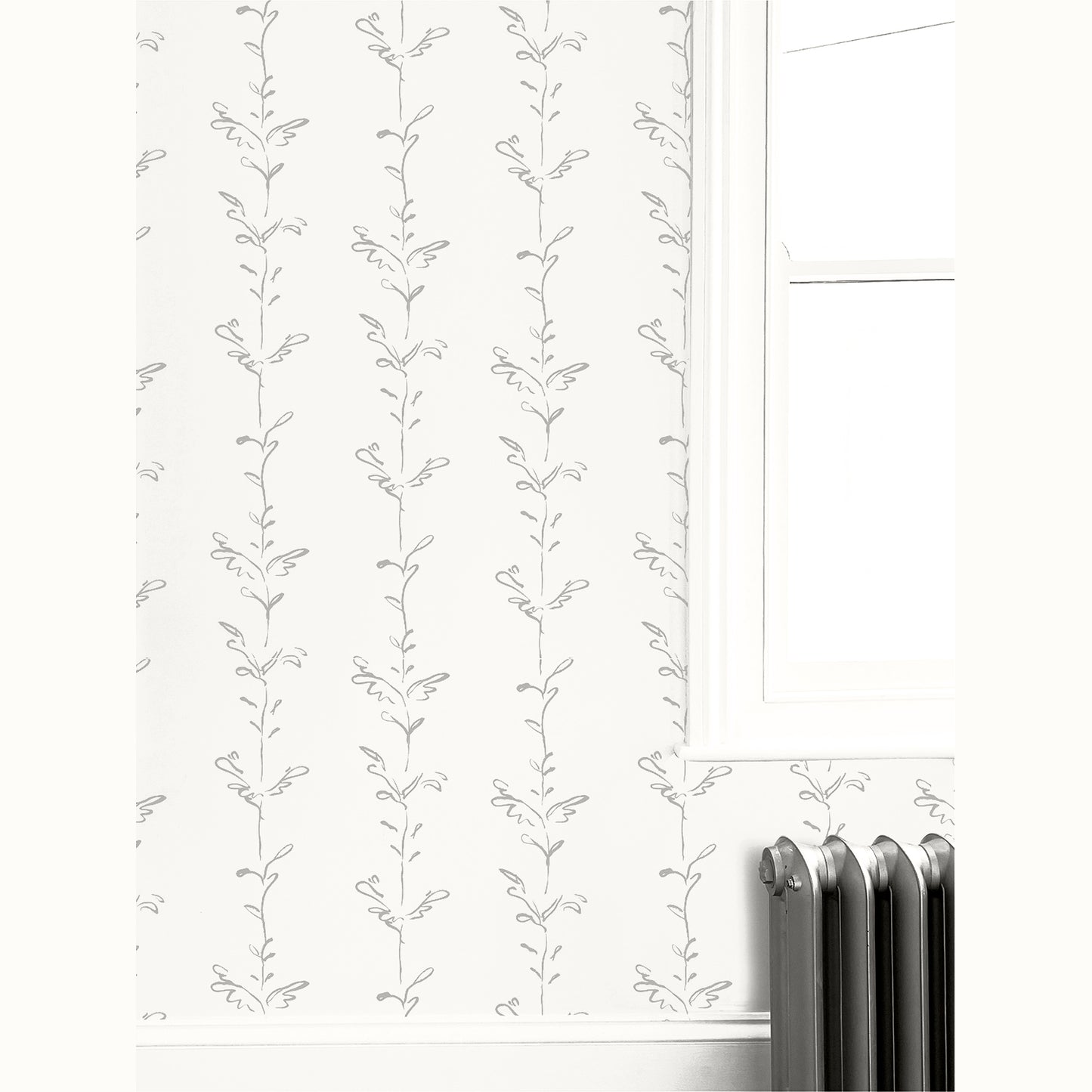 Stem grey white wallpaper