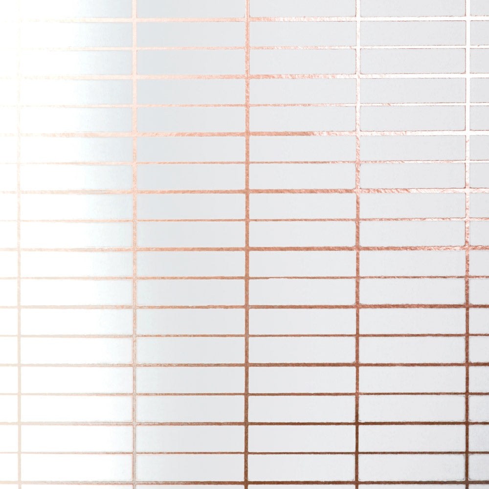 Grid copper rose / white