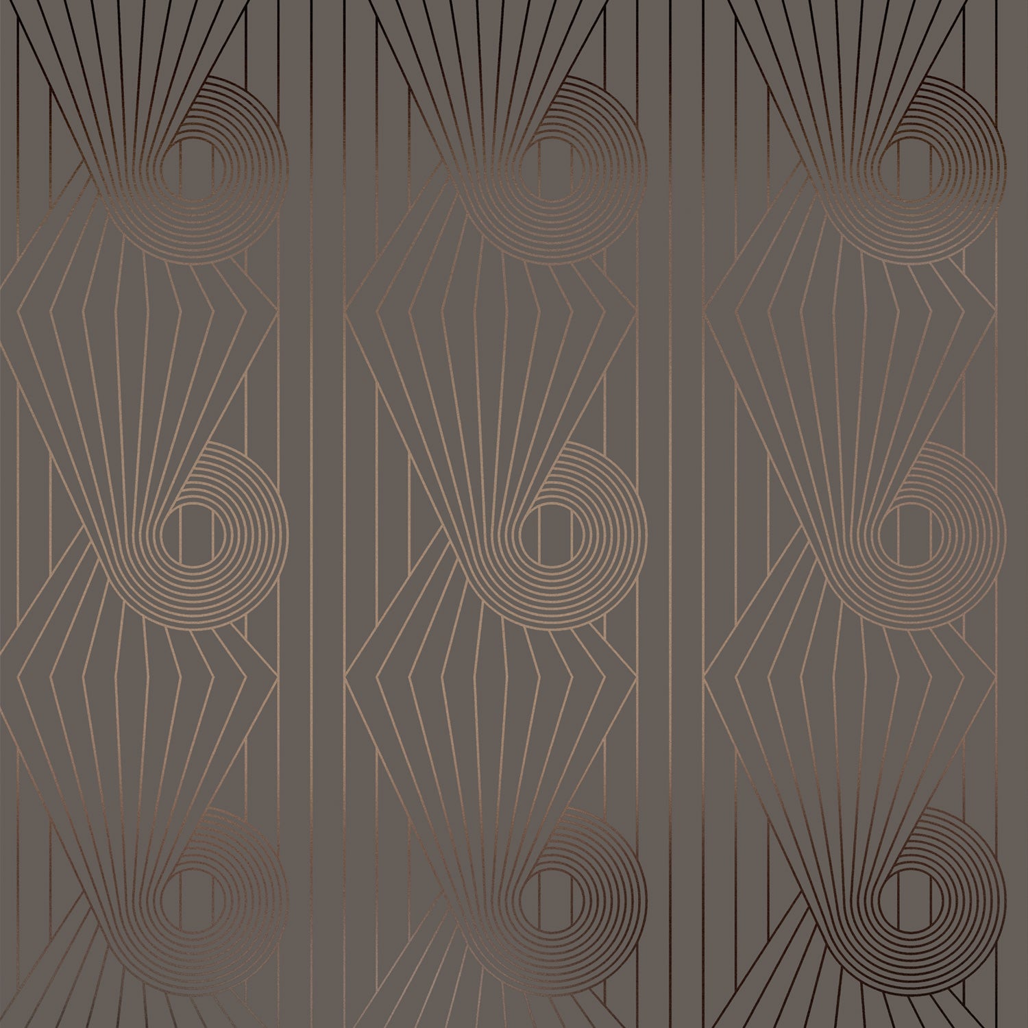 Minispiral bronze / cocoa brown wallpaper by Erica Wakerly